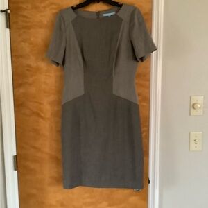 ANTONIO MELANI Taupe two tone sheath Midi Dress